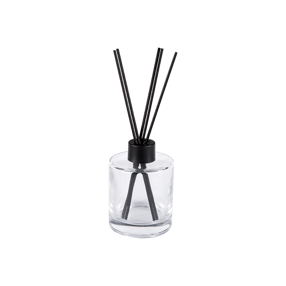 HJ-RX2109 sylinterimäinen piikivilasi diffuusoripullo muovinen alumiinikorkki värikuitutarra