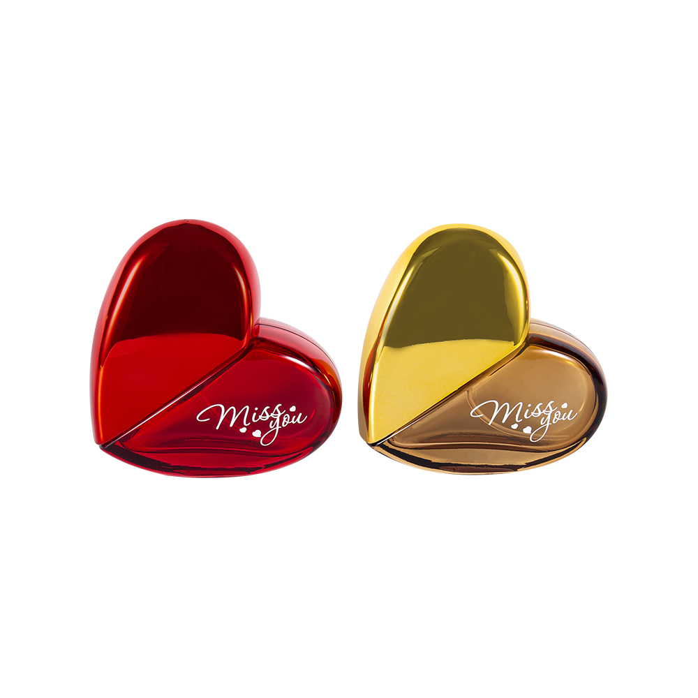 GC193-WJ501 50MLSydämen muotoinen lasinen hajuvesipullo UV-PP muovikorkilla