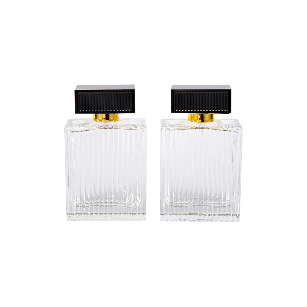 KY1112-WJ2092 100 ml pystysuorat raidat, lasihajuvesipullo, jossa on abs-muoviset kansiraidat