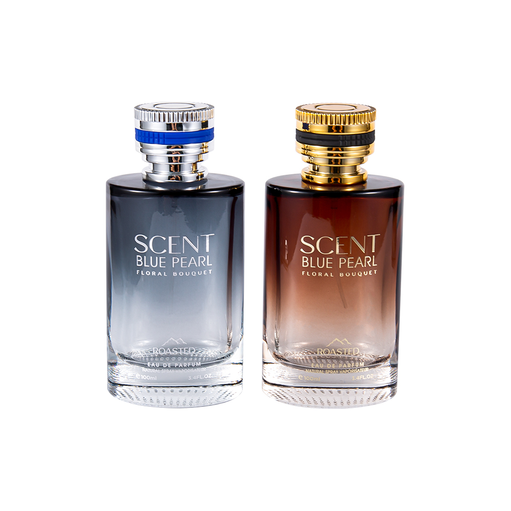 KY1109-WJ2098 100 ml kohokuvioitu lasinen hajuvesipullo Pcta hajuvesikorkilla