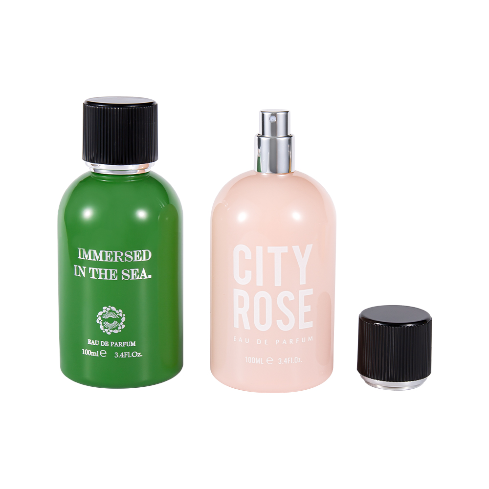 GC4463-WJ2361 100 ml upouusi koristeellinen lasinen hajuvesipullo mustalla hajuvesikorkilla